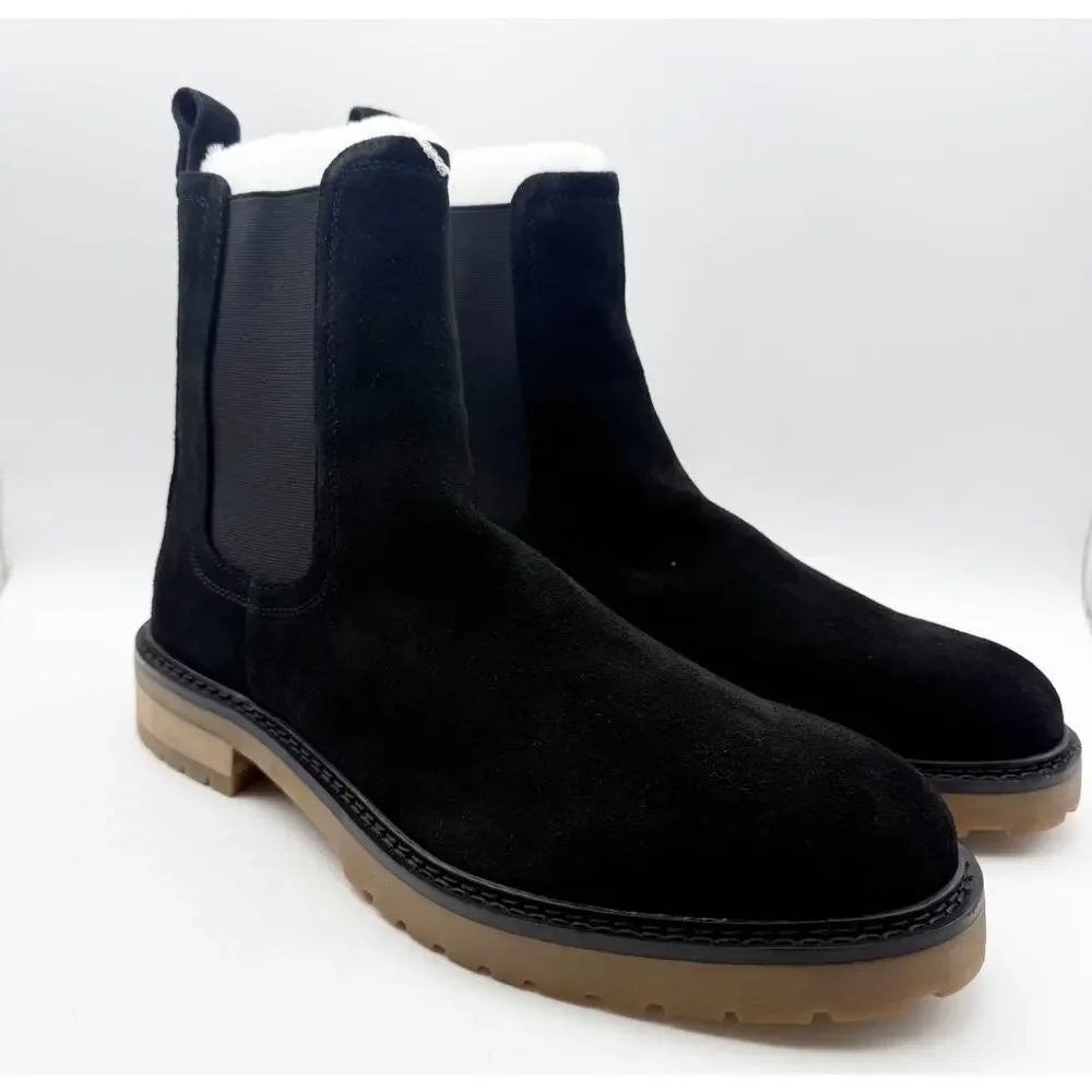 Saint Morta Men's Chunky Chelsea Boots Size 12 EU 46 Black Suede Gum NIB